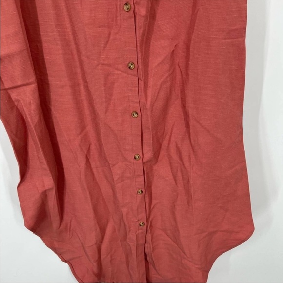 Hatch Jenna Midi Ruffle Button Front Maternity Dress Linen Blend - Picture 5 of 9